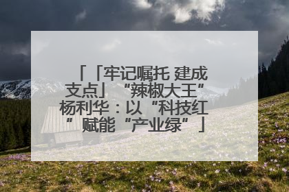 「牢记嘱托 建成支点」“辣椒大王”杨利华：以“科技红”赋能“产业绿”