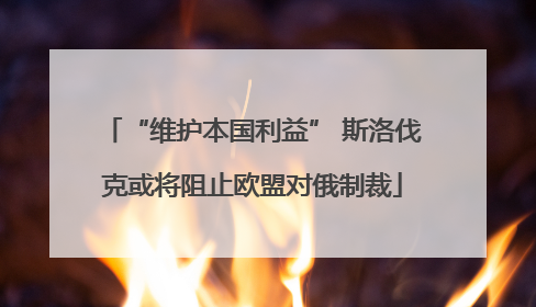 “维护本国利益” 斯洛伐克或将阻止欧盟对俄制裁