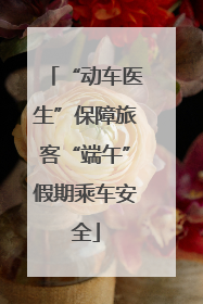 “动车医生”保障旅客“端午”假期乘车安全