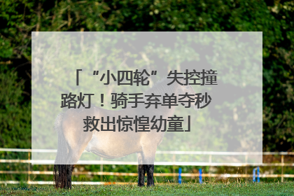 “小四轮”失控撞路灯！骑手弃单夺秒救出惊惶幼童