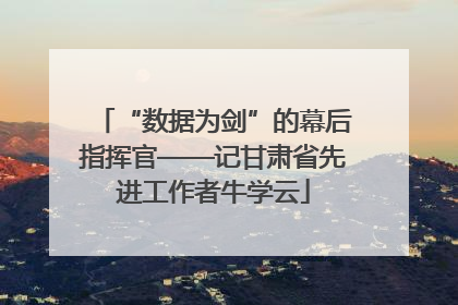 “数据为剑”的幕后指挥官——记甘肃省先进工作者牛学云