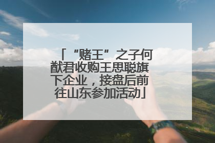 “赌王”之子何猷君收购王思聪旗下企业，接盘后前往山东参加活动