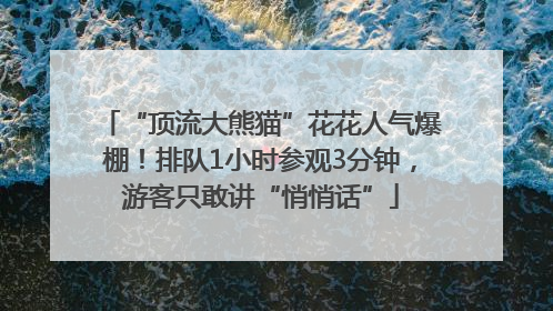 “顶流大熊猫”花花人气爆棚！排队1小时参观3分钟，游客只敢讲“悄悄话”