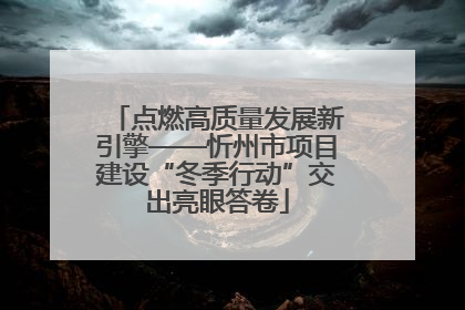点燃高质量发展新引擎——忻州市项目建设“冬季行动”交出亮眼答卷