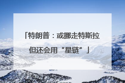 特朗普：或挪走特斯拉 但还会用“星链”