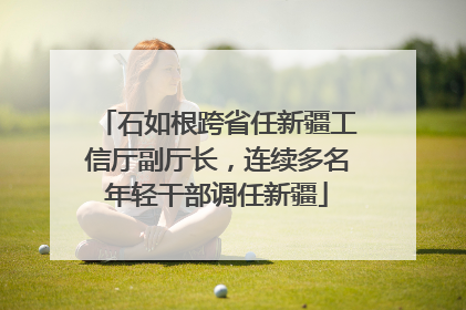 石如根跨省任新疆工信厅副厅长，连续多名年轻干部调任新疆