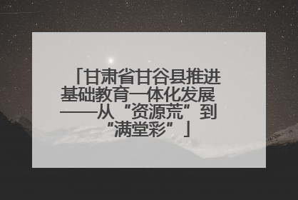 甘肃省甘谷县推进基础教育一体化发展——从“资源荒”到“满堂彩”