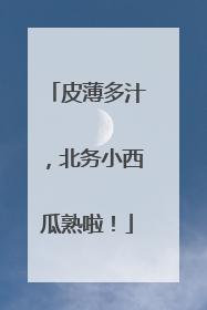 皮薄多汁，北务小西瓜熟啦！