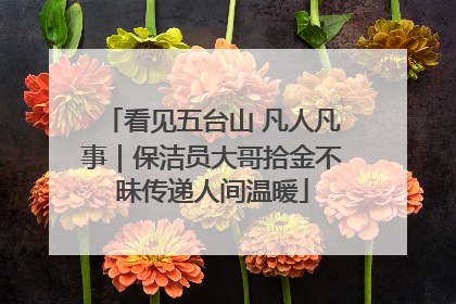 看见五台山 凡人凡事｜保洁员大哥拾金不昧传递人间温暖
