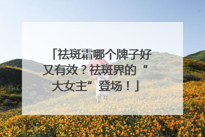 祛斑霜哪个牌子好又有效？祛斑界的“大女主”登场！