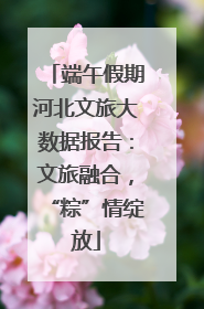 端午假期河北文旅大数据报告：文旅融合，“粽”情绽放