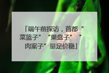 端午前探访，首都“菜篮子”“果盘子”“肉案子”量足价稳