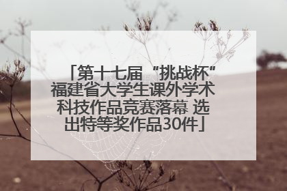 第十七届“挑战杯”福建省大学生课外学术科技作品竞赛落幕 选出特等奖作品30件