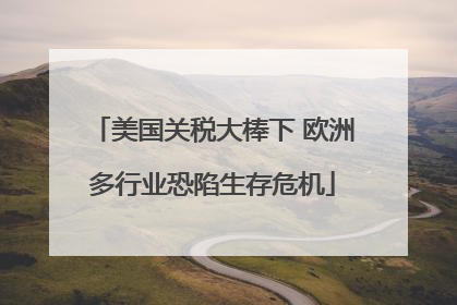 美国关税大棒下 欧洲多行业恐陷生存危机