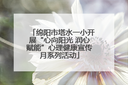 绵阳市塔水一小开展“心向阳光 润心赋能”心理健康宣传月系列活动