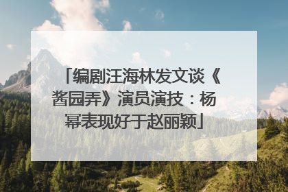 编剧汪海林发文谈《酱园弄》演员演技：杨幂表现好于赵丽颖