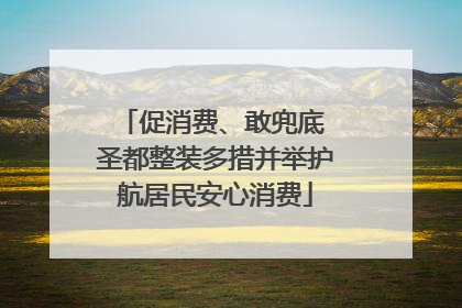 促消费、敢兜底 圣都整装多措并举护航居民安心消费