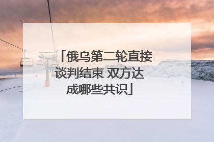 俄乌第二轮直接谈判结束 双方达成哪些共识