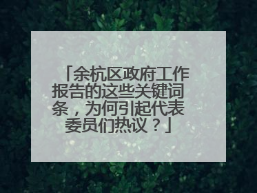 余杭区政府工作报告的这些关键词条，为何引起代表委员们热议？