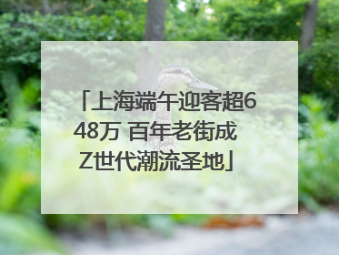 上海端午迎客超648万 百年老街成Z世代潮流圣地