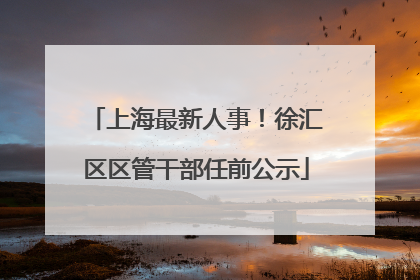 上海最新人事！徐汇区区管干部任前公示