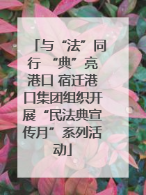 与“法”同行 “典”亮港口 宿迁港口集团组织开展“民法典宣传月”系列活动
