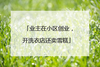 业主在小区创业，开洗衣店还卖雪糕