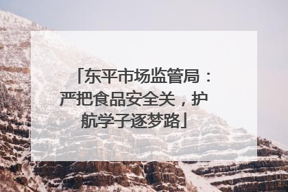东平市场监管局：严把食品安全关，护航学子逐梦路