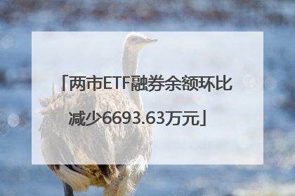 两市ETF融券余额环比减少6693.63万元