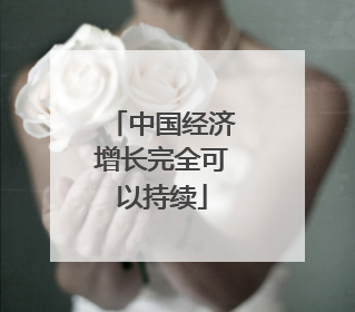 中国经济增长完全可以持续