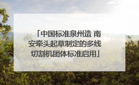 中国标准泉州造 南安牵头起草制定的多线切割机团体标准启用