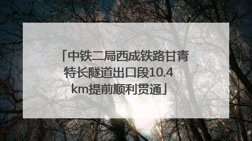 中铁二局西成铁路甘青特长隧道出口段10.4km提前顺利贯通