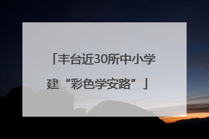 丰台近30所中小学建“彩色学安路”