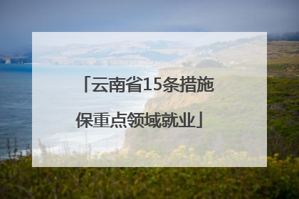 云南省15条措施保重点领域就业