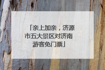 亲上加亲，济源市五大景区对济南游客免门票