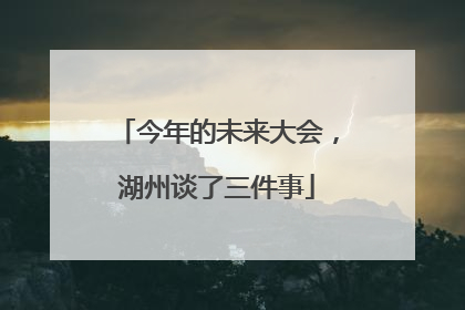 今年的未来大会，湖州谈了三件事