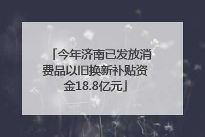 今年济南已发放消费品以旧换新补贴资金18.8亿元