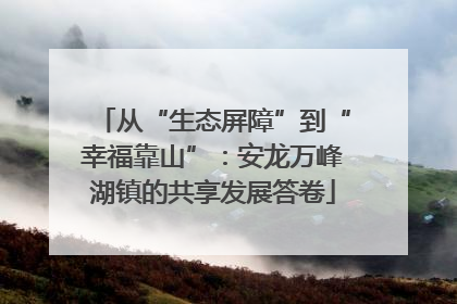 从“生态屏障”到“幸福靠山”：安龙万峰湖镇的共享发展答卷