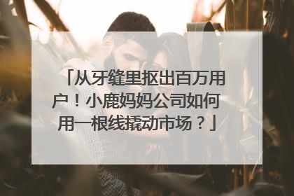 从牙缝里抠出百万用户！小鹿妈妈公司如何用一根线撬动市场？