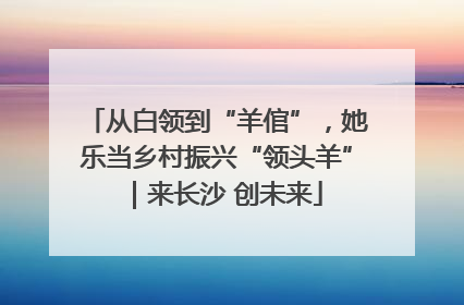 从白领到“羊倌”，她乐当乡村振兴“领头羊”｜来长沙 创未来
