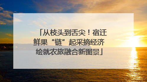 从枝头到舌尖！宿迁鲜果“链”起采摘经济绘就农旅融合新图景