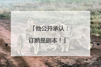 他公开承认：订婚是剧本！