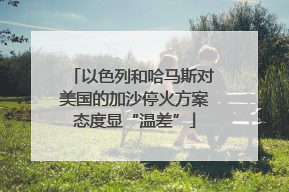 以色列和哈马斯对美国的加沙停火方案态度显“温差”