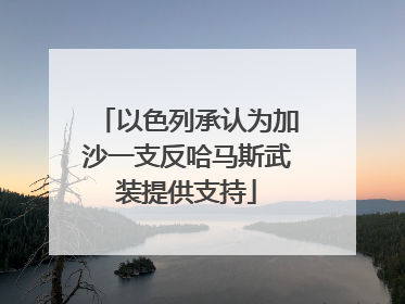 以色列承认为加沙一支反哈马斯武装提供支持