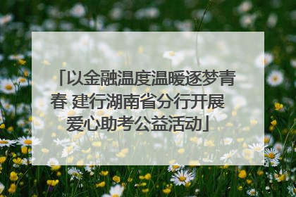 以金融温度温暖逐梦青春 建行湖南省分行开展爱心助考公益活动