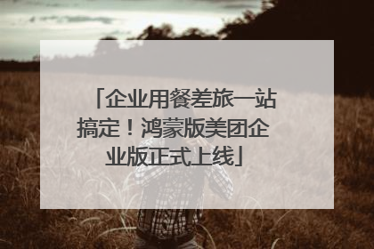 企业用餐差旅一站搞定！鸿蒙版美团企业版正式上线