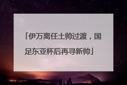伊万离任土帅过渡，国足东亚杯后再寻新帅
