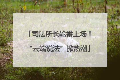 司法所长轮番上场！“云端说法”掀热潮