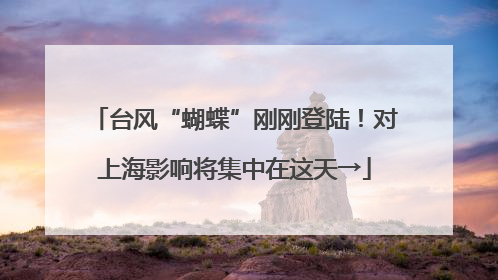 台风“蝴蝶”刚刚登陆！对上海影响将集中在这天→