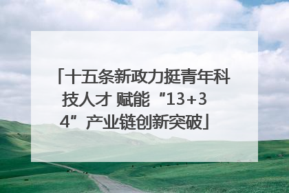 十五条新政力挺青年科技人才 赋能“13+34”产业链创新突破